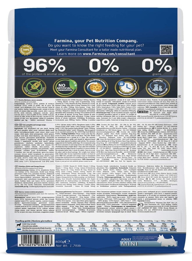 Farmina N&D Ocean Adult Mini Dog Food | Codfish & Orange | Supports Overall Health | Complete Food for Adult Dogs | 0.8kg | No Artificial Preservatives - Image 2